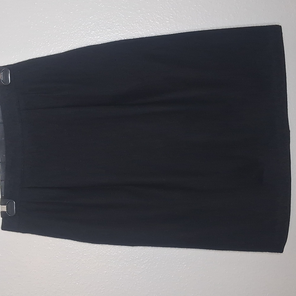 Vintage Sag Harbor Women’s Skirt Black Wool A Line Pleats/Slit Office Career 14c
